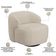 Sofá 3 Lugares Curvo Orgânico com 02 Poltronas Para Sala Living 220cm Barolo L06 Linho Bege Escuro - Lyam Decor