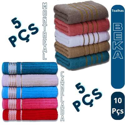 Kit 10 Toalhas De Banho Gigante Banhão 70 X 150 Beka Alta Absorção