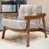 Kit 04 Poltronas Decorativa Fixa Para Sala Living Ikary L02 Canela Linho Cru - Lyam Decor
