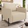 Poltrona Decorativa Para Sala Living Pés Industrial Domani L06 Couro Nude - Lyam Decor