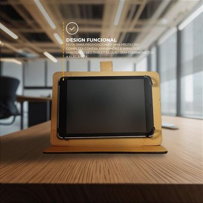 Capa para Tablet 10 a 11 Polegadas - Couro Preta Universal - Gshield
