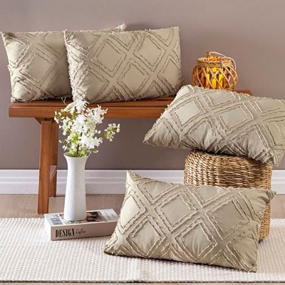 Almofadas Cheias Aveline 60cm x 30cm 04 Peças - Caqui