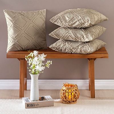 Almofadas Cheias Aveline 45cm x 45cm 04 Peças - Caqui