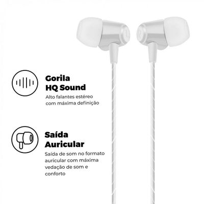 Fone de ouvido Atomic - Branco - Gshield
