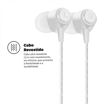 Fone de ouvido Atomic - Branco - Gshield