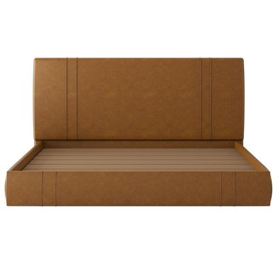 Cama King Flutuante Com Cabeceira 195cm Astra S04 Couríssimo Caramelo - Lyam Decor