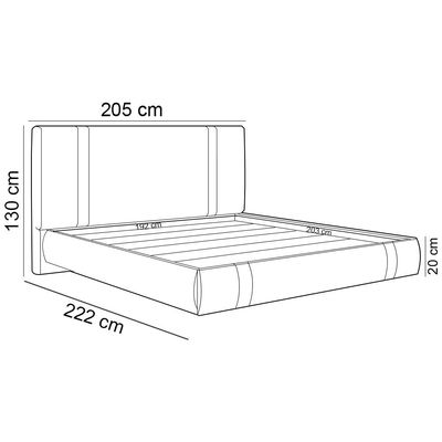 Cama King Flutuante Com Cabeceira 195cm Astra S04 Couríssimo Caramelo - Lyam Decor