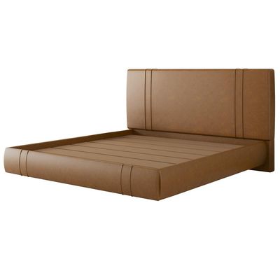 Cama King Flutuante Com Cabeceira 195cm Astra S04 Couríssimo Caramelo - Lyam Decor