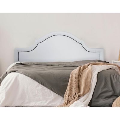 Cabeceira Casal Provençal Luxo 140x60 Courino Branco - Tachas Fumê