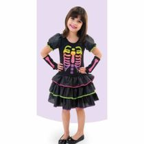 Fantasia Infantil Caveirinha Color Black - Tam. P (2 a 3 anos) - Anjo Fantasias