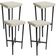 Kit 04 Banquetas Alta Bar Cozinha Sala De Jantar Preto Stella L02 Linho Champagne - Lyam Decor