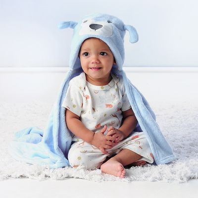 Manta / Cobertor Infantil com Capuz Cachorro Azul -Pimpolho