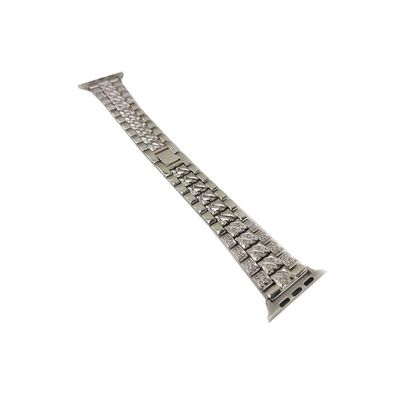 Pulseira Relogio Pedra Strass Smartwatch Luxo Aço 3 Elos