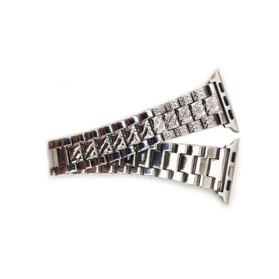 Pulseira Relogio Pedra Strass Smartwatch Luxo Aço 3 Elos