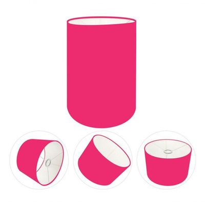 Cúpula Abajur E Luminária Cilíndrica Vivare Cp-7006 ø18x25cm - Bocal Nacional Rosa-pink