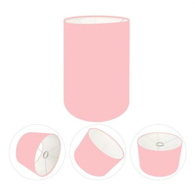 Cúpula Abajur E Luminária Cilíndrica Vivare Cp-7004 ø15x25cm - Bocal Nacional Rosa-bebê