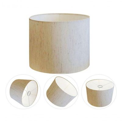 Cúpula Abajur E Luminária Cilíndrica Vivare Cp-7016 ø35x30cm - Bocal Nacional Linho Bege