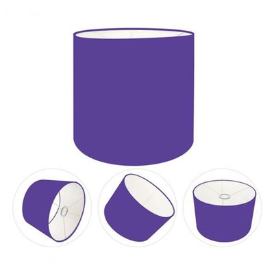 Cúpula Abajur E Luminária Cilíndrica Vivare Cp-7010 ø25x25cm - Bocal Nacional Roxo