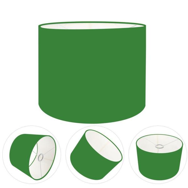 Cúpula Abajur E Luminária Cilíndrica Vivare Cp-7012 ø30x25cm - Bocal Nacional Verde-folha
