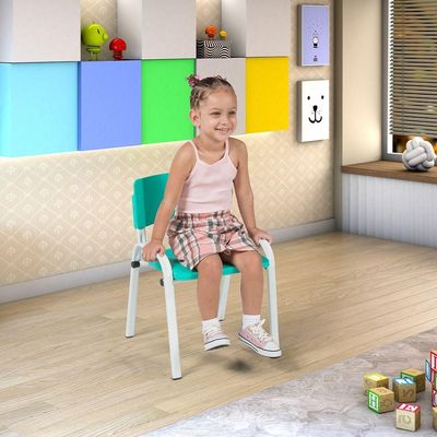 Kit 9 Cadeiras Infantil Iso, Escola, Base Cinza- Laranja