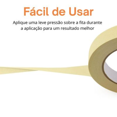 Kit 6 Fita Crepe 18mmx10m Uso Geral Resistente Alta Fixação Pintura Artesanato Escolar