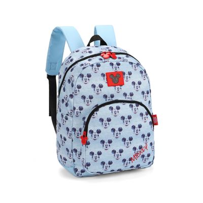 Mochila Juvenil Feminina Mickey Mouse Luxcel BMK78647 Azul