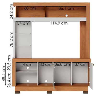 Estante Home Tv 50 Pol 2 Portas 161 Cm Valenca Freijo Off White Colibri