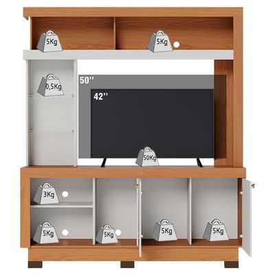 Estante Home Tv 50 Pol 2 Portas 161 Cm Valenca Freijo Off White Colibri