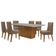 Mesa Para Sala De Jantar Aida Com 6 Cadeiras Safira Moderna Vel. Capuccino Off White Imbuia