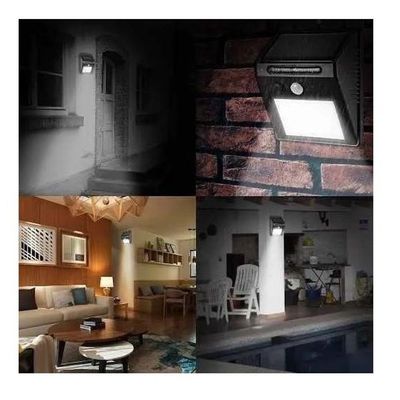 Luminária Solar Arandela 30 Leds Parede Com Sensor Presença