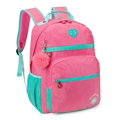 Kit Mochila Escolar Infantil Kk24m14pk E Garrafa De água 97827 500ml Rosa - Kika