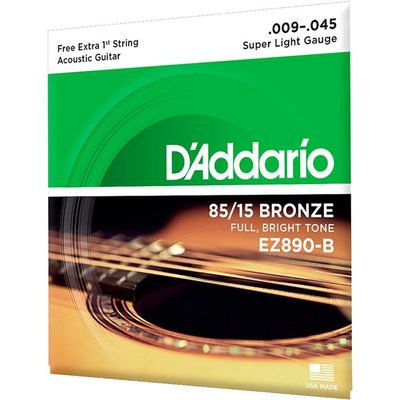 Encordoamento De Aco Para Violão Ez890 6 Cordas Super Light