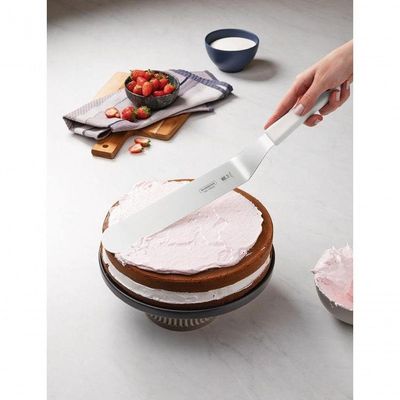 Espátula Para Confeiteiro Tramontina Profissional Com Lâmina Em Aço Inox E Cabo De Polipropileno Branco 12