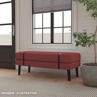 Banco Estofado Viena 1,40m Suede Bordo - Inova Decorações