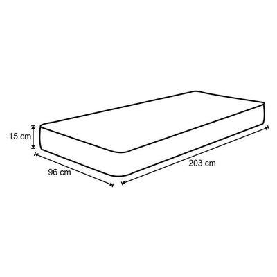 Colchão Solteiro Sleep Max Espuma D45 96X203X15Cm Branco/Azul - Castor
