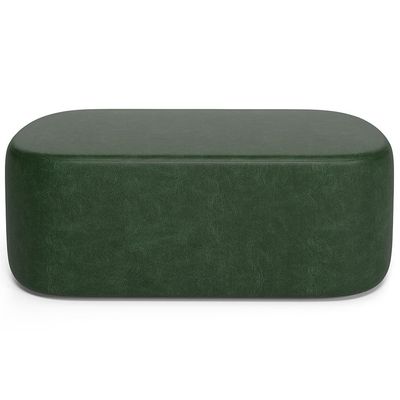 Puff Decorativo Orgânico Para Living Quarto 100cm Doha W01 Couríssimo Verde Musgo - Lyam Decor