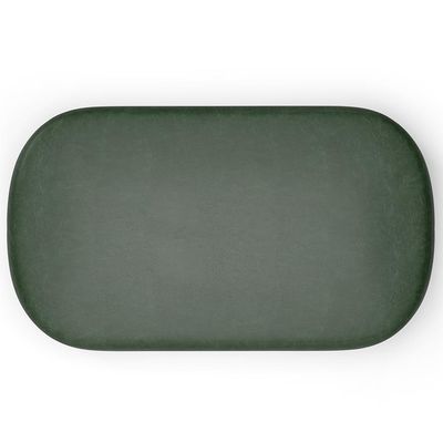 Puff Decorativo Orgânico Para Living Quarto 100cm Doha W01 Couríssimo Verde Musgo - Lyam Decor