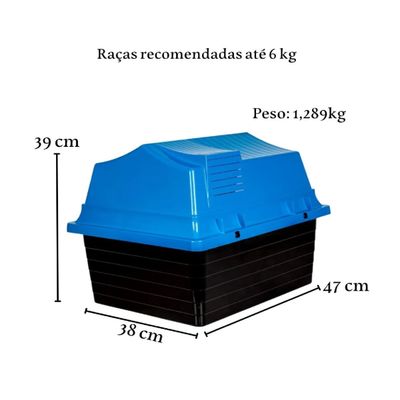 Casa Casinha Pet Cachorro Cães Gatos Pequeno Porte Nº1 Azul