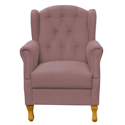 Kit 02 Poltronas Decorativas Para Sala de Estar Yara P02 Suede Rosê - Lyam Decor