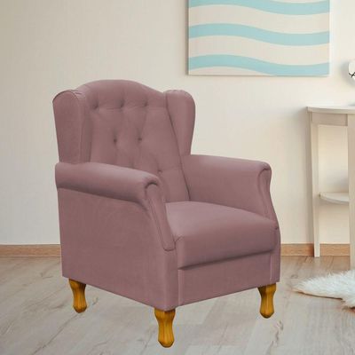 Kit 02 Poltronas Decorativas Para Sala de Estar Yara P02 Suede Rosê - Lyam Decor