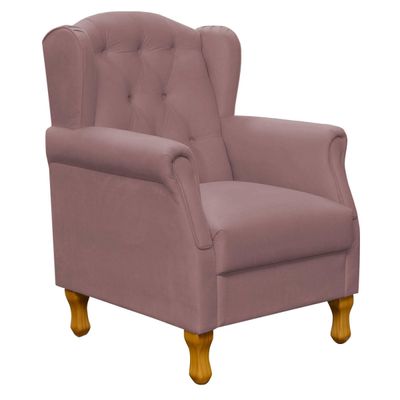 Kit 02 Poltronas Decorativas Para Sala de Estar Yara P02 Suede Rosê - Lyam Decor