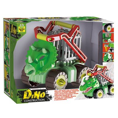 Carro Dinossauro Construction Jaula Rex Triceratops - Samba Toys