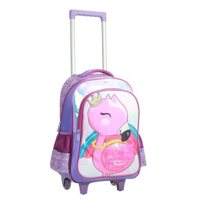 Kit Mochila Infantil Estojo e Lancheira Flamingo Lilás Yepp