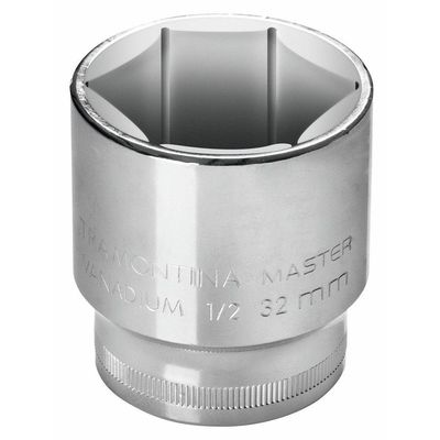 Soquete Sextavado 11 mm encaixe 1/2" Tramontina em Aço Cromo Vanadio com Acabamento Cromado