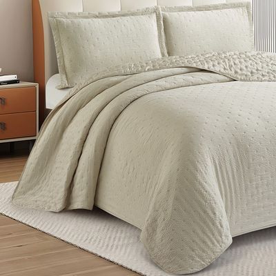 Kit Cobre Leito Colcha Anarruga 3 Peças Queen 240x260cm Fendi Sonhare