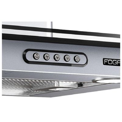 Coifa De Parede 60cm Vidro Reto Duto Slim Fogatti Inox 220V