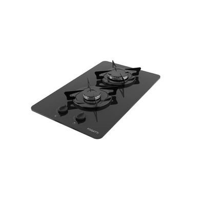 Cooktop Fogatti à Gás Fgt 2b Vidro Preto Flange Esmaltada Preto Bivolt