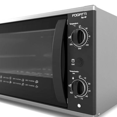 Forno Elétrico De Bancada 48 Litros Fogatti Top 48 Black Preto 110V