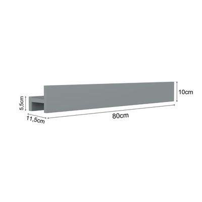 Porta Shampoo Linear 80cm Chumbo Fosco