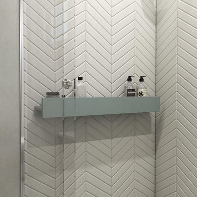 Porta Shampoo Linear 80cm Chumbo Fosco